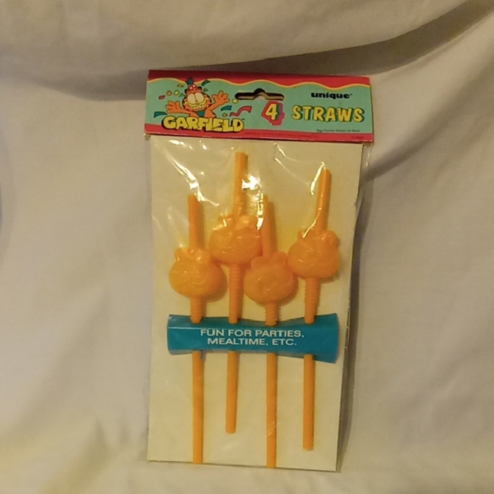 Garfield Plastic Drinking Straws